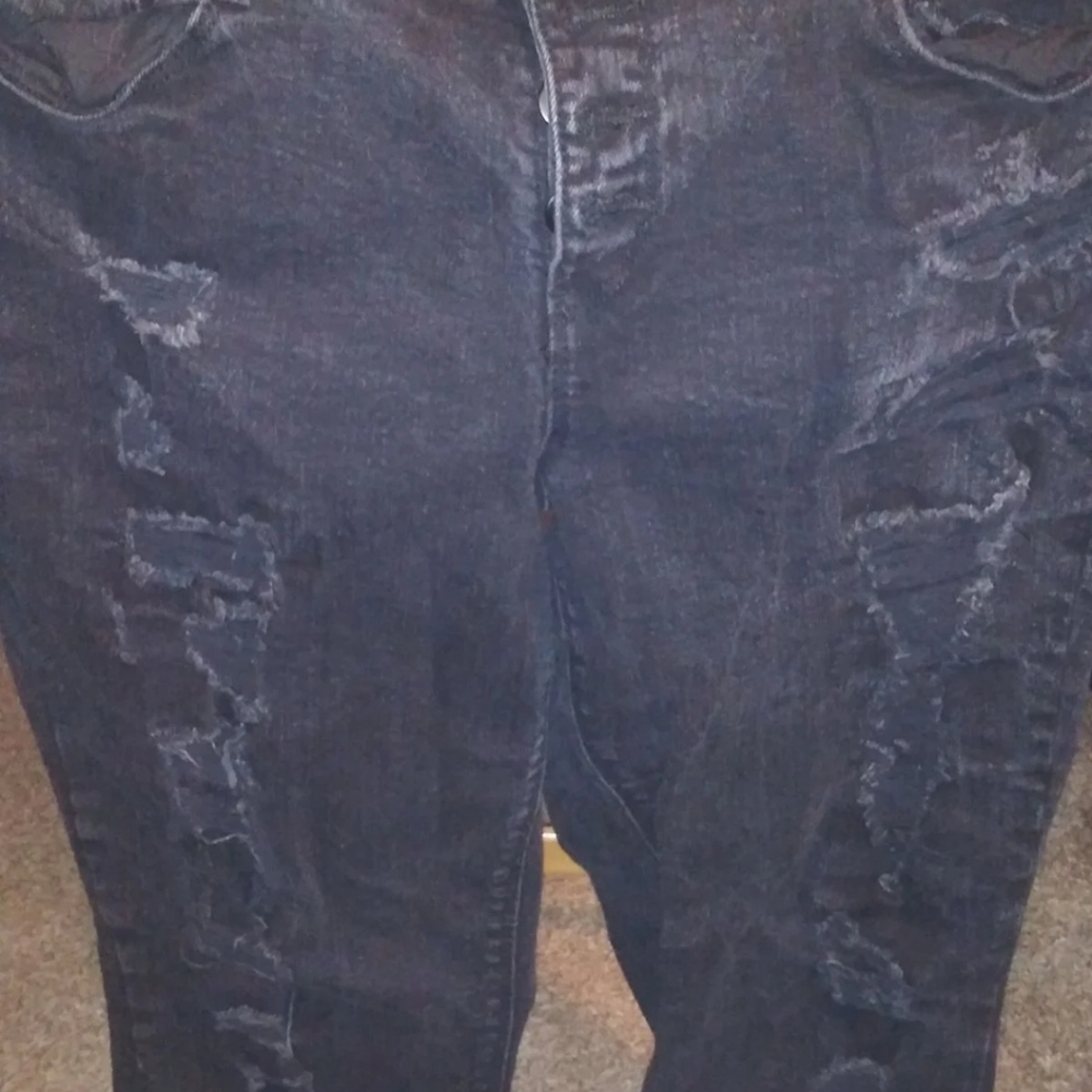 Junior size 17 black distressed jeans